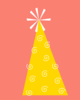 Yellow Party Hat With Swirls Clip Art